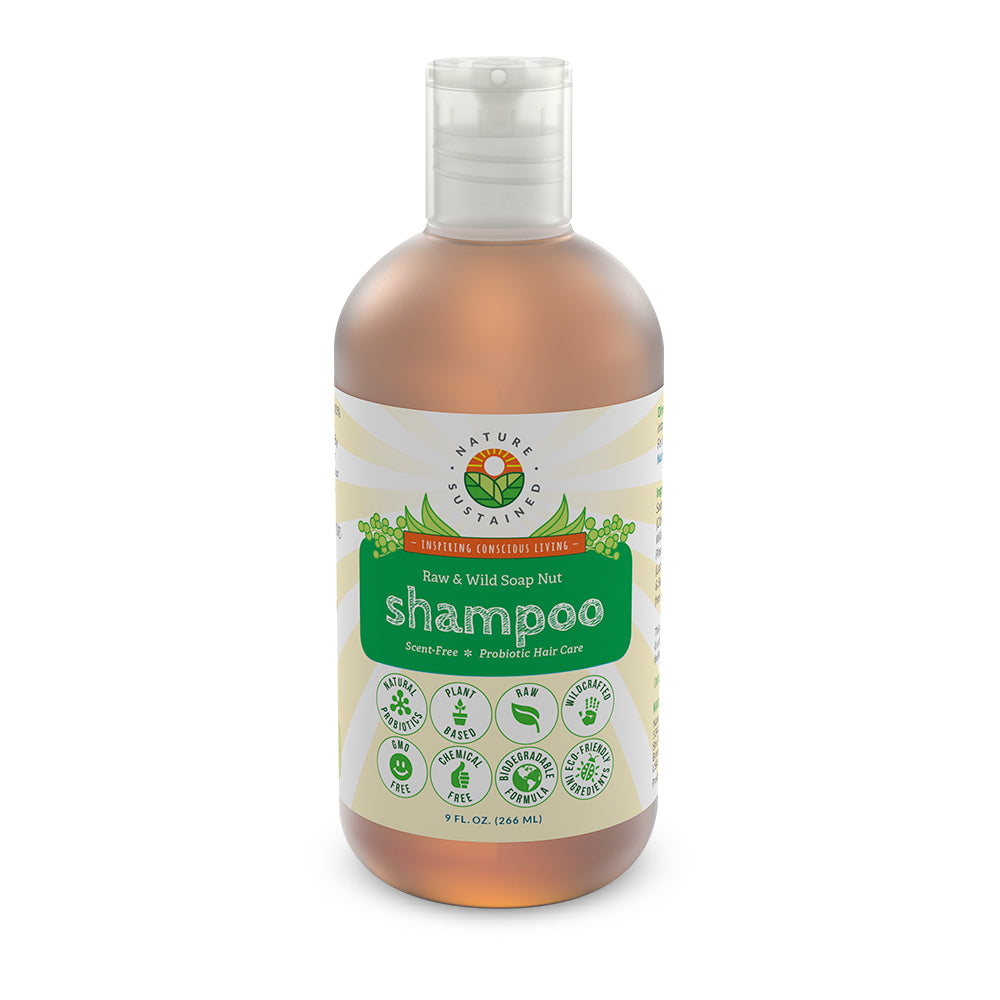 Natural Soapnut Shampoo - Organic, Raw, Wildcrafted, Probiotic