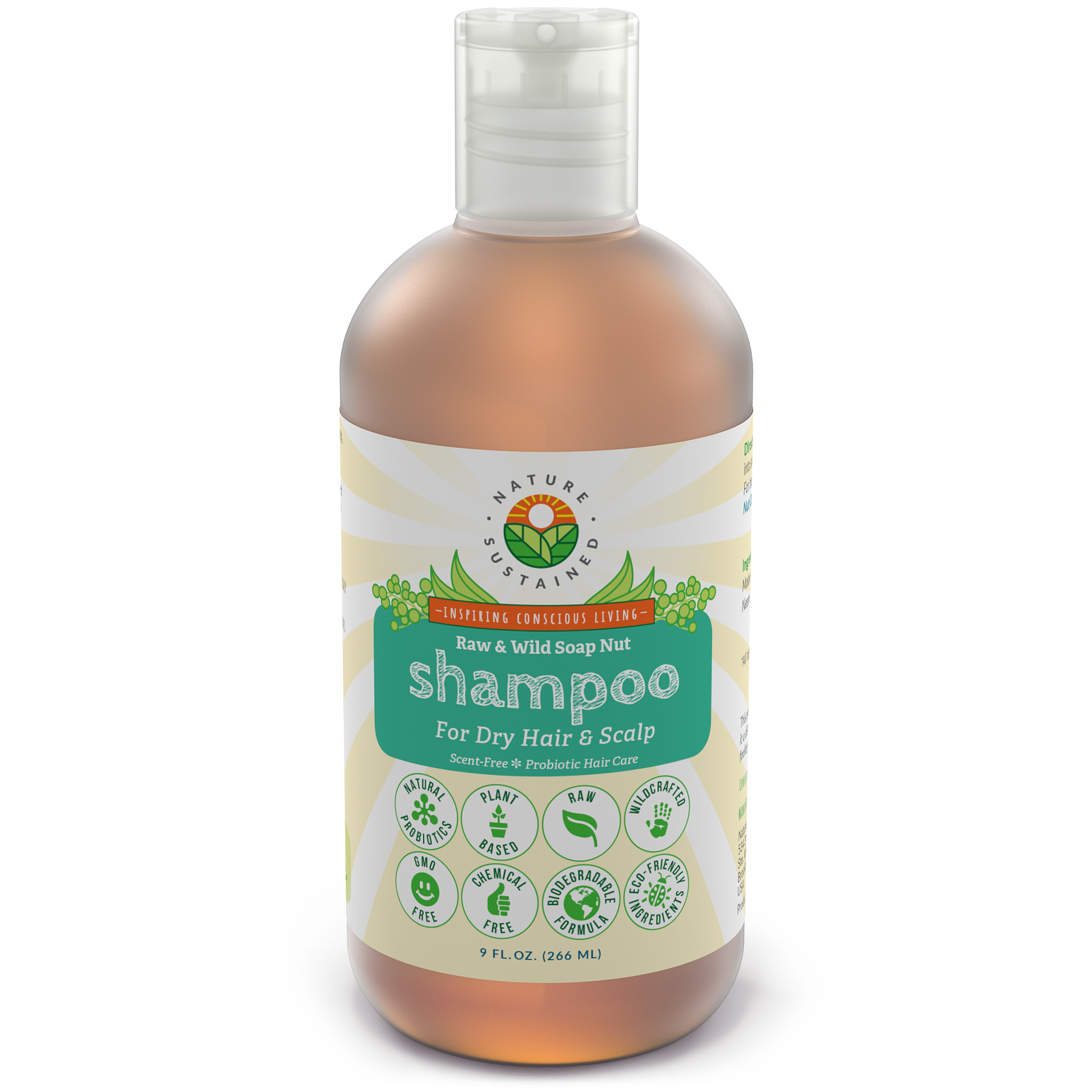 Picture of a bottle of Natural Shampoo for Dry Hair in Original Unscented by Nature Sustained Organic Hair Care.